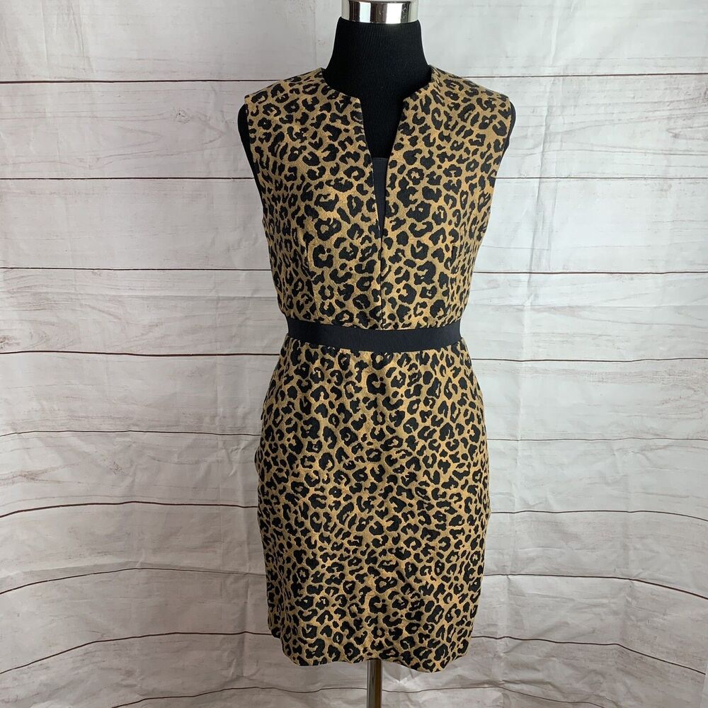 3.1 Phillip Lim Dress Barneys New York Bodycon 4 Small Animal Cheetah Pocket zip